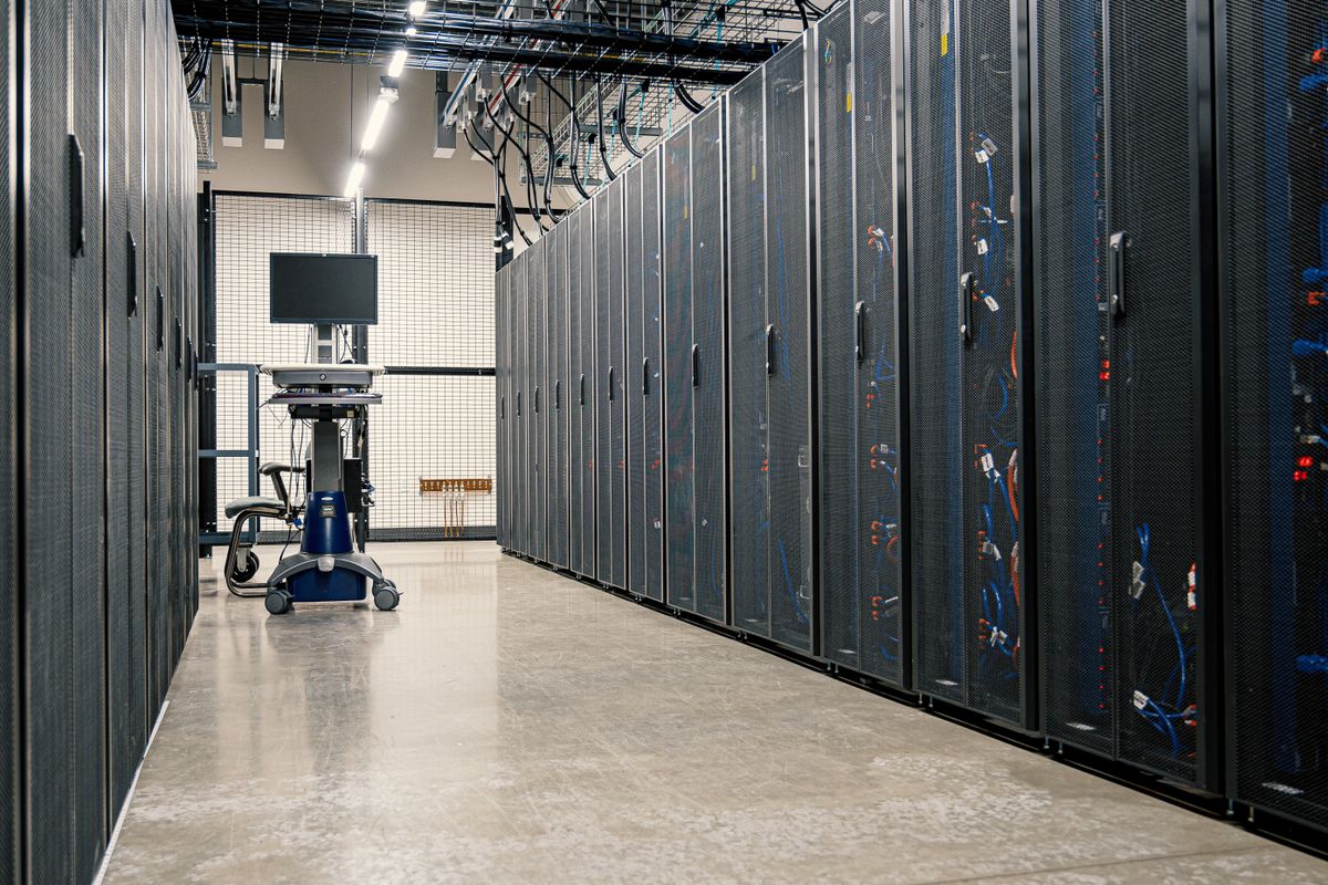 Server racks on data center