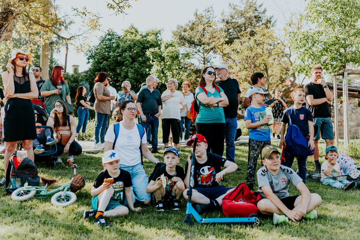 Outdoor community gathering in park setting