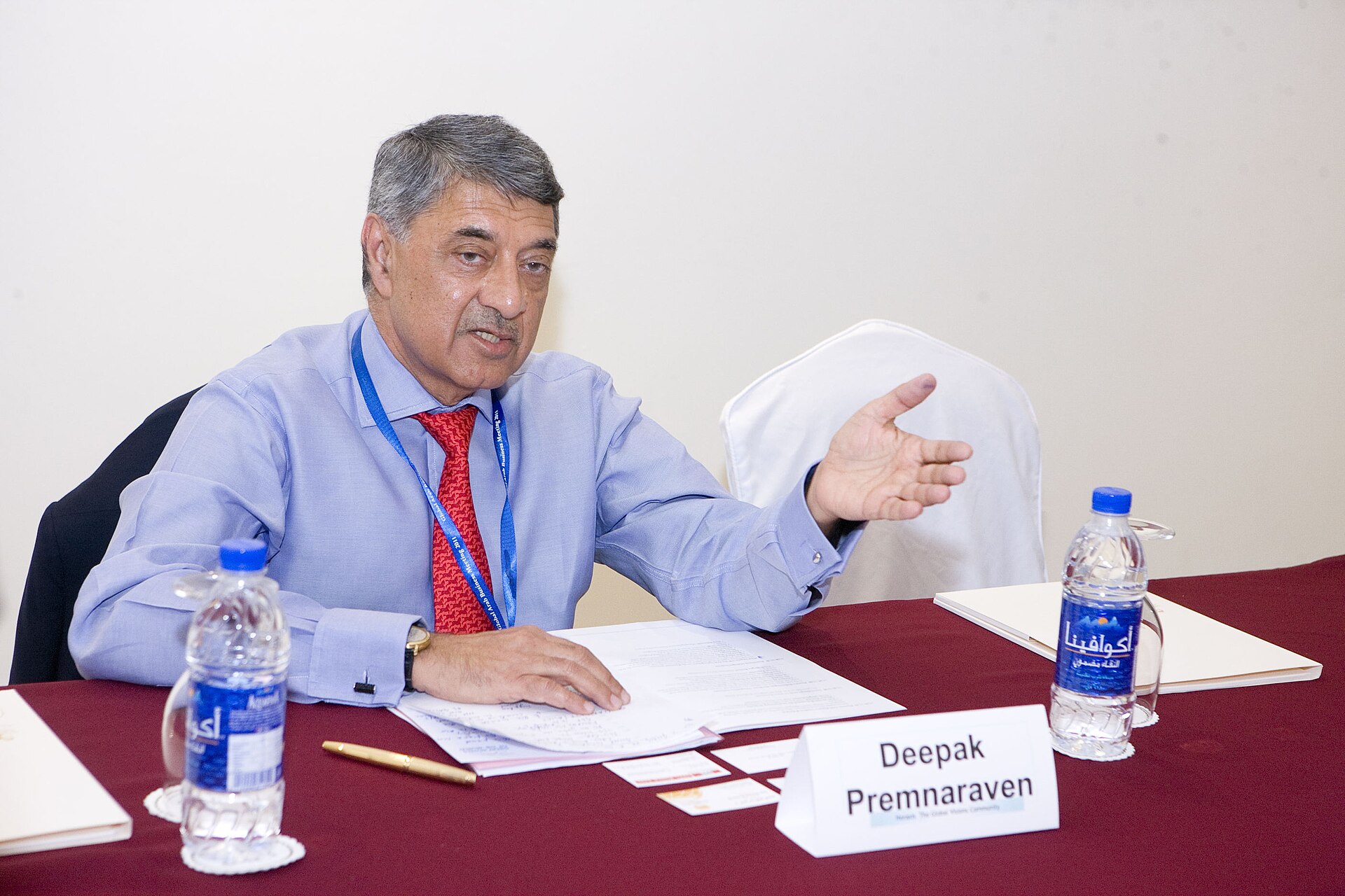 Deepak Premnarayen, Chairman, ICS Group, India, chairing the entrepreneurship panel at the 2011 Horasis Global Arab Busi