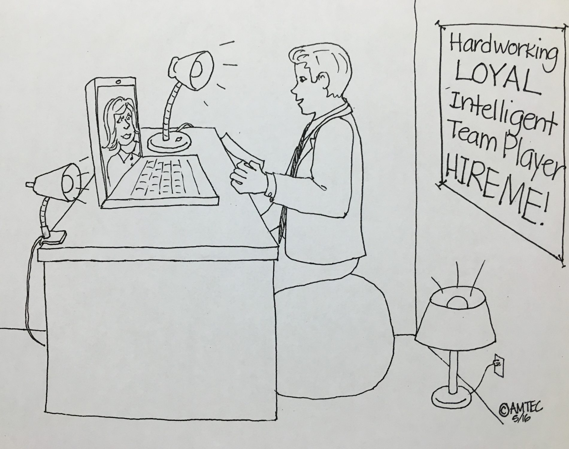 Illustration - Skype Job Interview