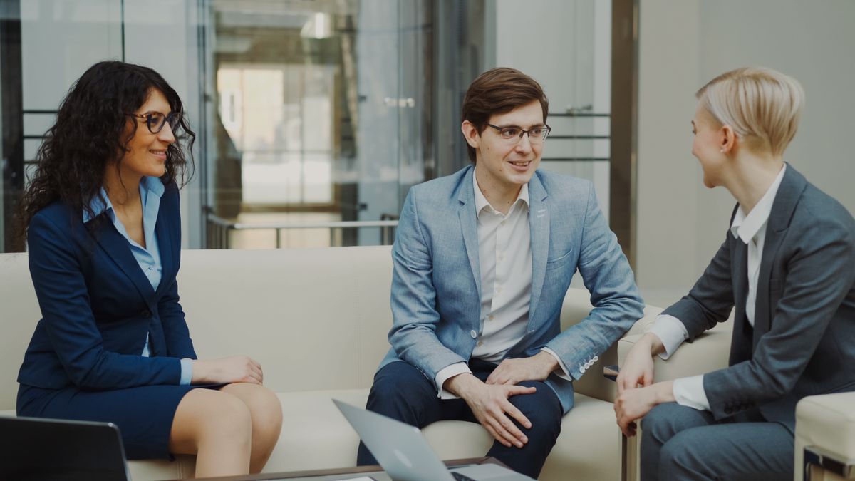 Professional business meeting in modern office